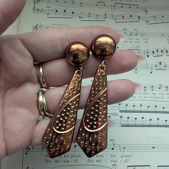 Copper Dangle Earrings - Picture 11 of 11